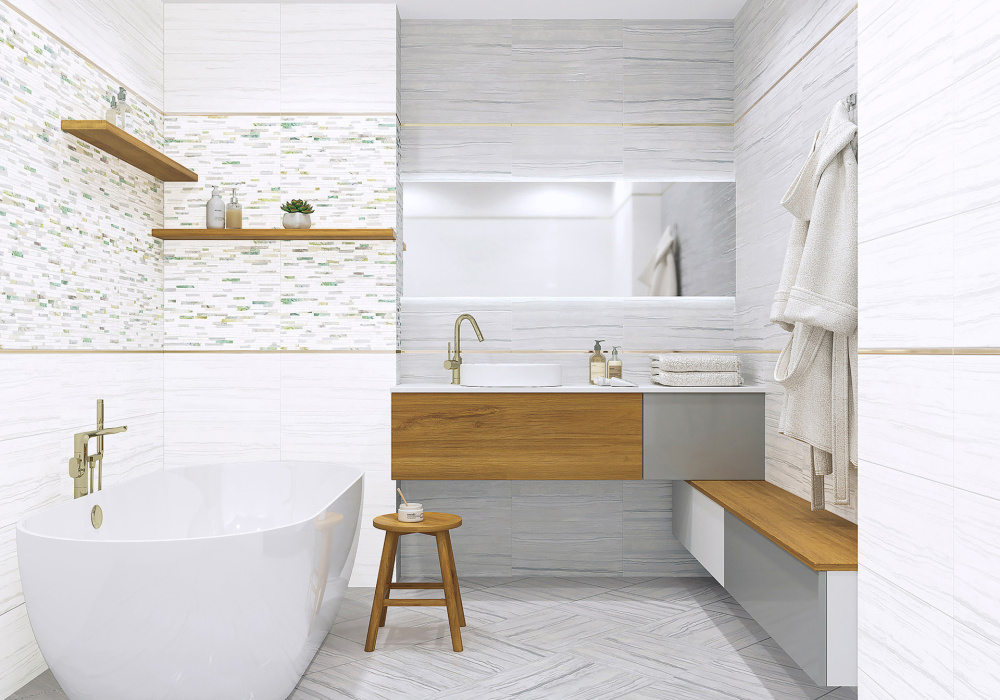 Плитка настенная Gemstone White WT9GEM00 249Х500Х7,5