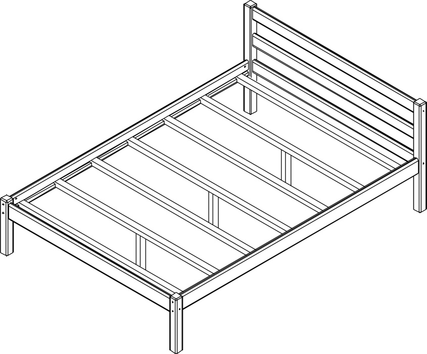 Кровать 900 "Рино" с опорными брусками