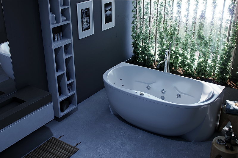 Ванна акриловая Aquatek "Мелисса 180Х95" без гидромассажа с фронтальной панелью