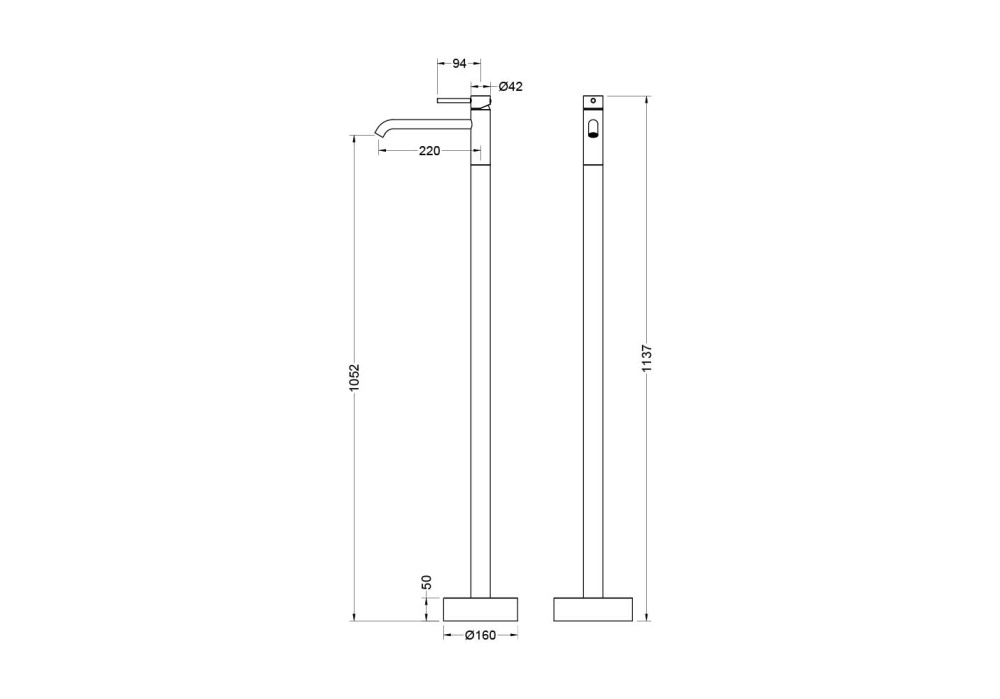 Смеситель для раковины напольный "Европа" AQ1309CR