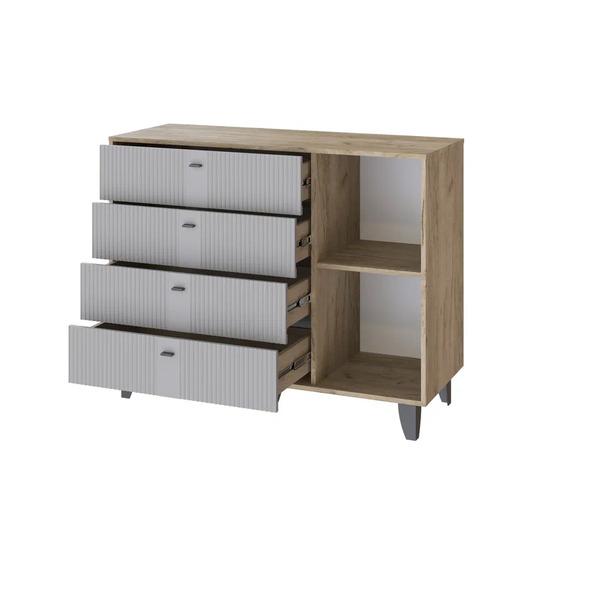 Комод Катрин - 13 Дуб крафт серый/Серый