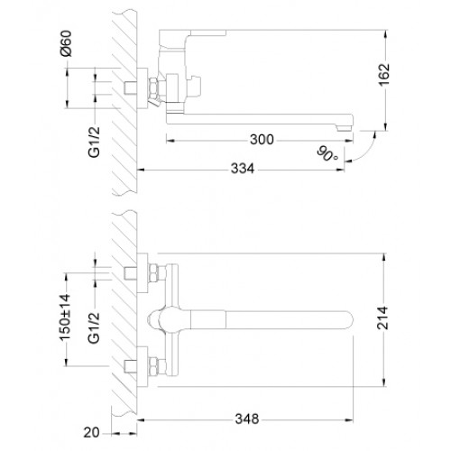 Смеситель для ванны Lemark "Aura" LM0651C