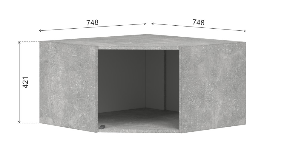 Антресоль угловая "Чикаго" Белый / Ателье светлый