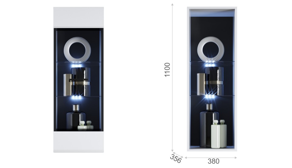 Пенал-витрина навесная "Йорк" 02 Пенал-витрина навесная "Йорк" 02