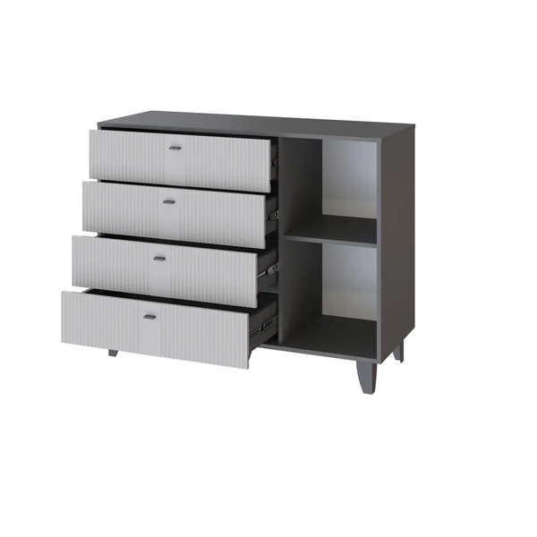 Комод Катрин - 13 Графит/Светло-серый