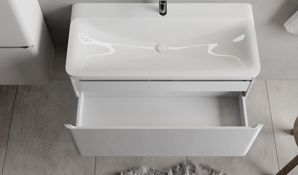 Тумба подвесная с раковиной Welto 100 Белая