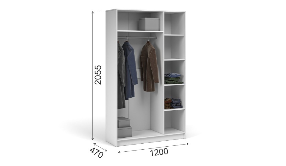 Шкаф "Чикаго вайт" 3-х дверный