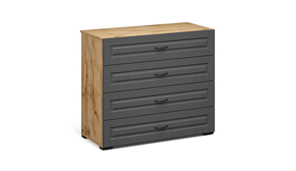 Комод "Лацио" 4 ящика Графит Комод "Лацио" 4 ящика Графит