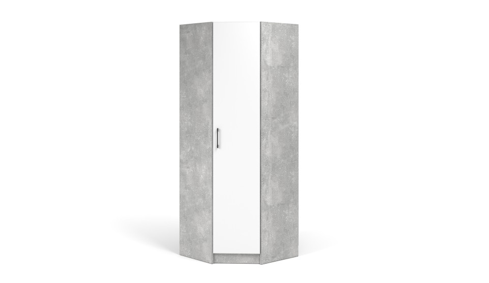 Шкаф угловой "Чикаго" Белый / Ателье светлый Шкаф угловой "Чикаго" Белый / Ателье светлый