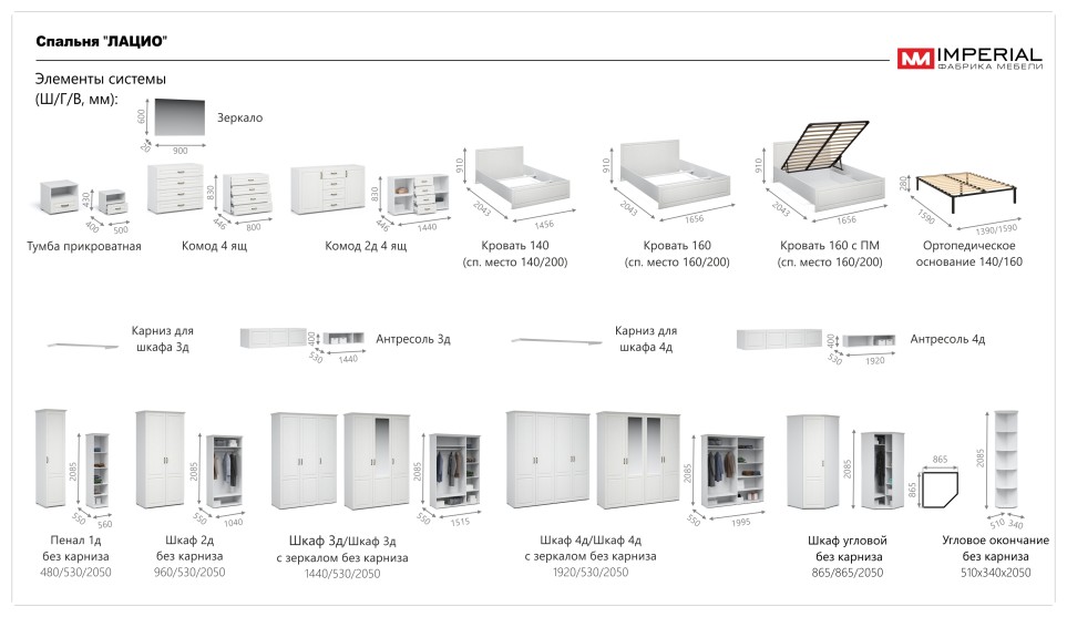 Шкаф 3-х дверный без зеркала "Лацио"