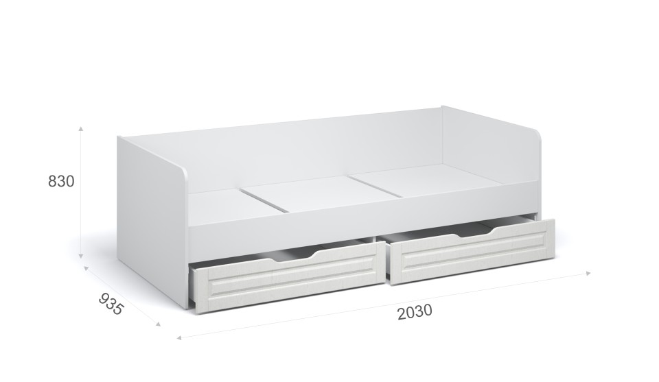 Топчан Лацио 90*200 Белое дерево