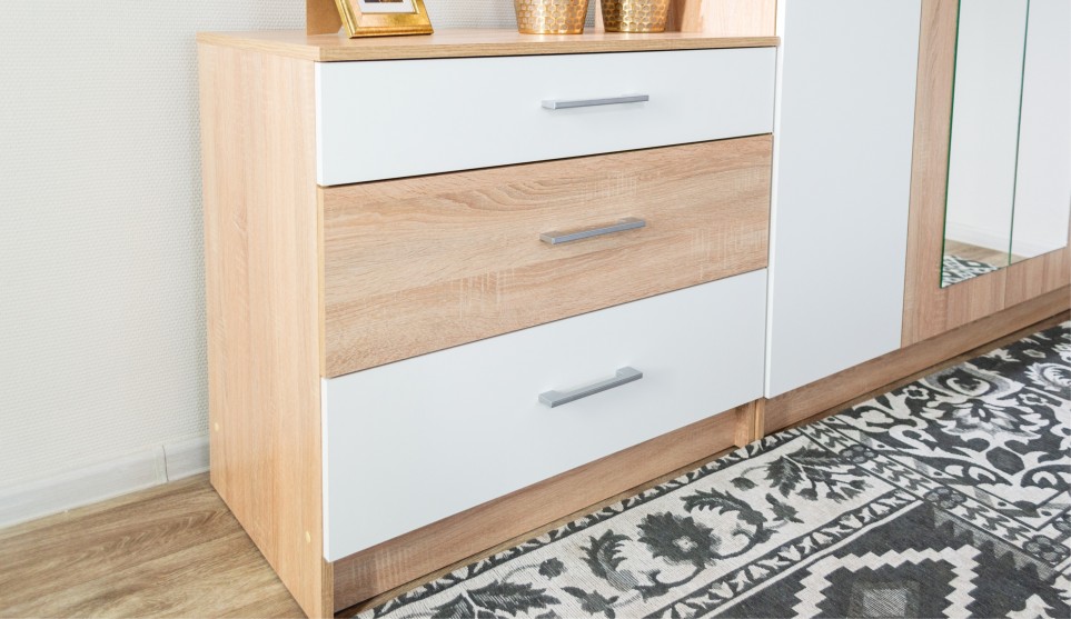 Комод "Алена" Дуб сонома/Белый