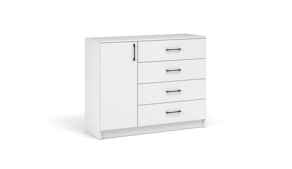 Комод "Чикаго вайт" 1 дверь 4 ящика Комод "Чикаго вайт" 1 дверь 4 ящика
