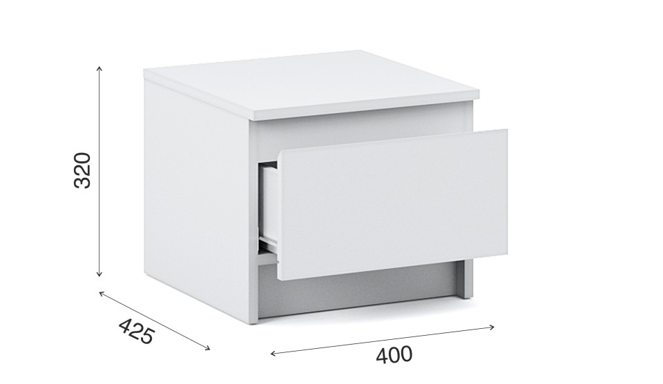 Тумба прикроватная "Оникс вайт"