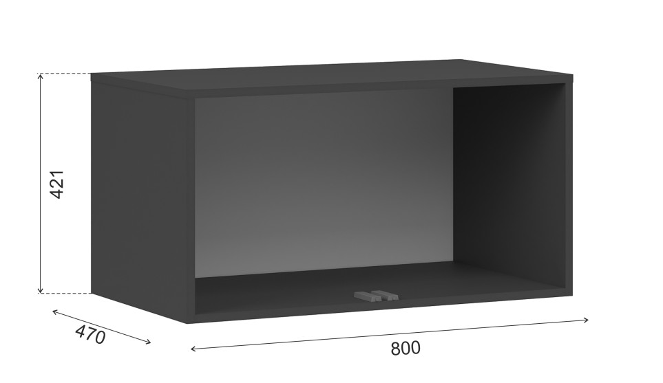 Антресоль "Чикаго" 2 двери Белый / Антрацит