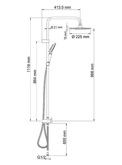 Душевой комплект Wasserkraft 112*51 A039