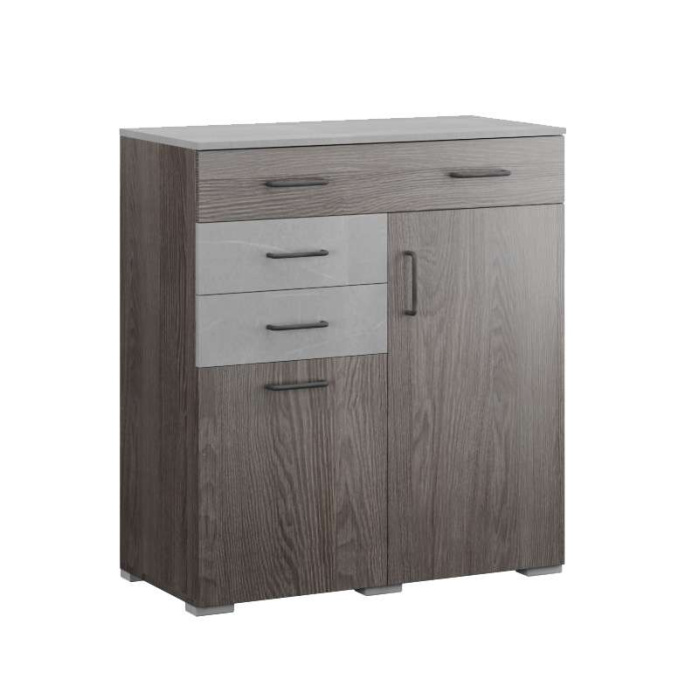 Комод-тумба "Теана" Ясень анкор темный / Мрамор лайт Комод-тумба "Теана" Ясень анкор темный / Мрамор лайт