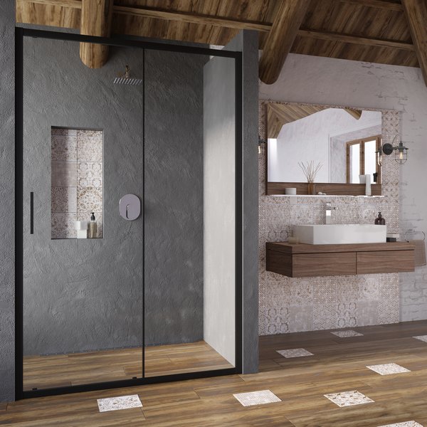 Душевая дверь "RAVAK" BLSDP2-100 блестящий + транспарент Душевая дверь "RAVAK" BLSDP2-100 блестящий + транспарент