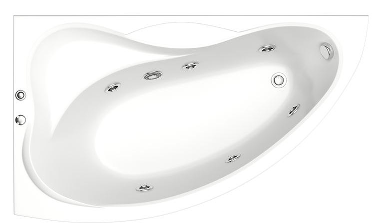 Ванна акриловая BAS "ВЕКТРА" 150Х90 с г/м FLAT левая Ванна акриловая BAS "ВЕКТРА" 150Х90 с г/м FLAT левая