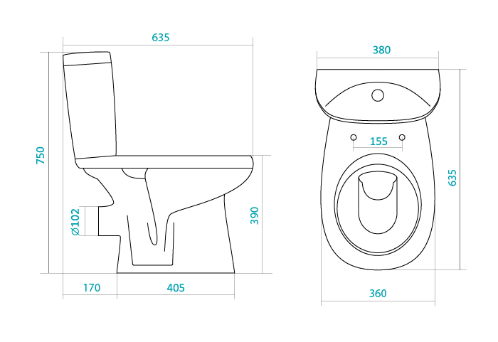 Унитаз-компакт SANTEK "АНИМО" с горизонтальным выпуском