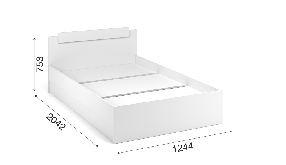 Кровать 120 "Чикаго вайт" (основание ЛДСП)