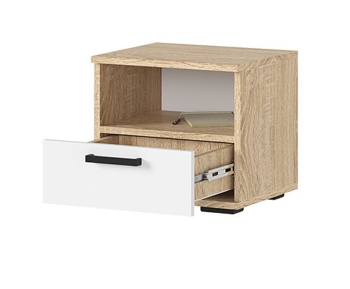 Тумба прикроватная ТБ-01 "Санса" Белый/Дуб сонома