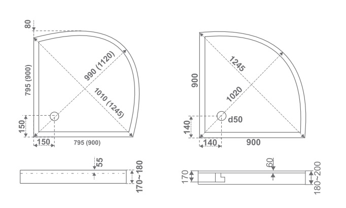 Поддон BAS "Плуто 80"
