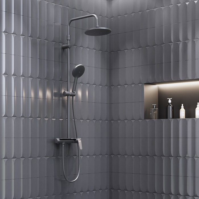 Душевая система Damixa Jupiter 977780300 Черная матовая Душевая система Damixa Jupiter 977780300 Черная матовая