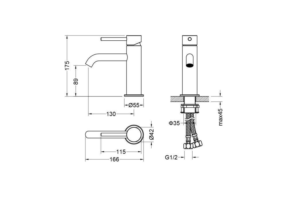 Смеситель для раковины "Европа" без донного клапана AQ1310CR
