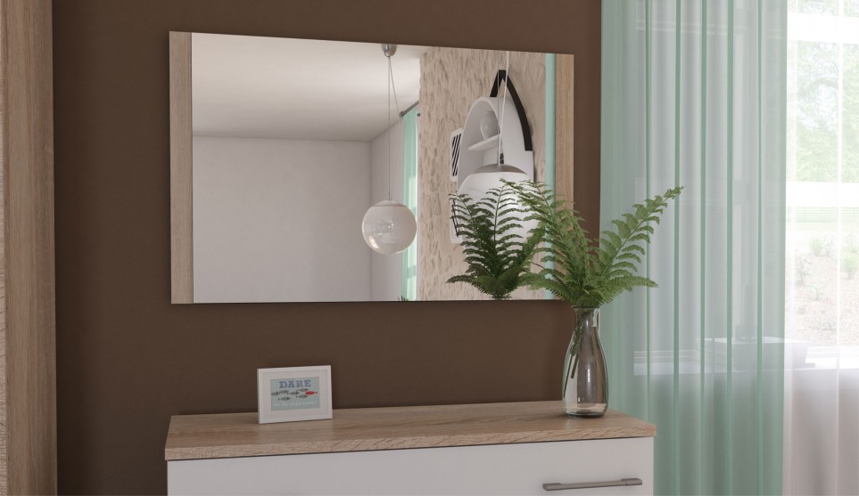 Зеркало "Аврора" Дуб сонома/Белый