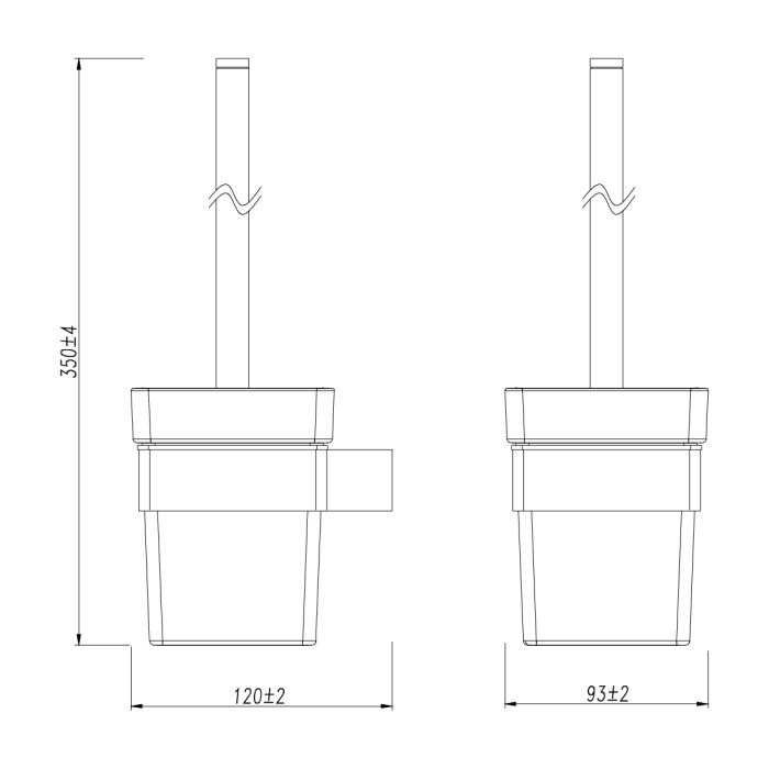 Ёршик для унитаза Lemark SMOOTH LINE с держателем, чёрный матовый