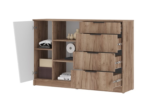 Комод "Орегон" 1400 КМ 01 Белый/Дуб крафт табачный