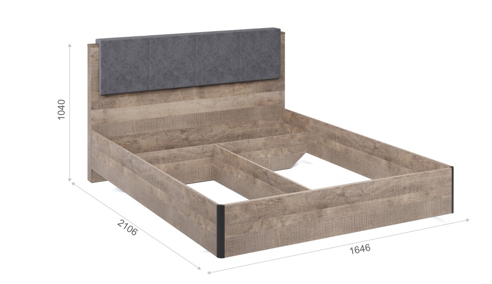 Кровать МИ 160 без ламелей "Стокгольм"