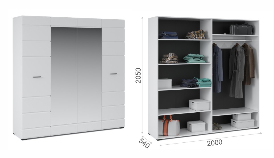 Шкаф 4-х дверный "Йорк" Шкаф 4-х дверный "Йорк"