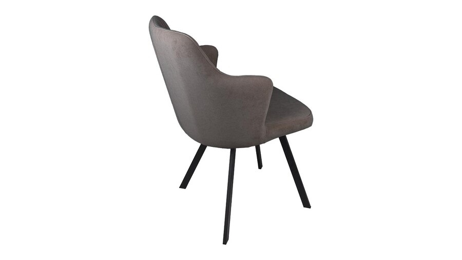 Стул «Лукас» Черный муар, Микровелюр BRENDY Latte