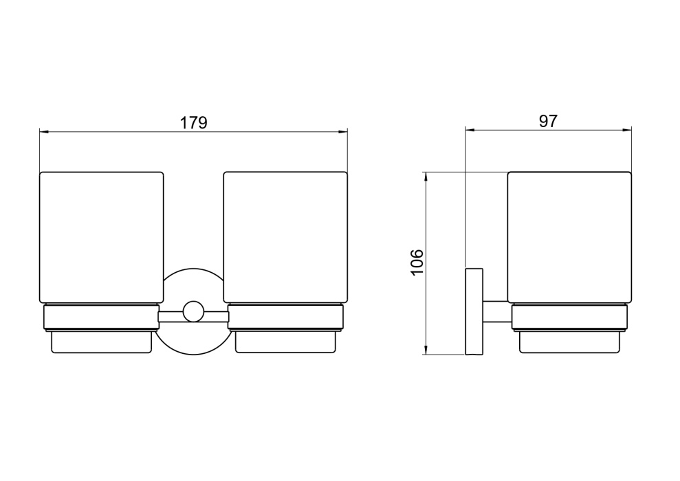 Стакан с держателем двойной "Бетта" AQ4617CR