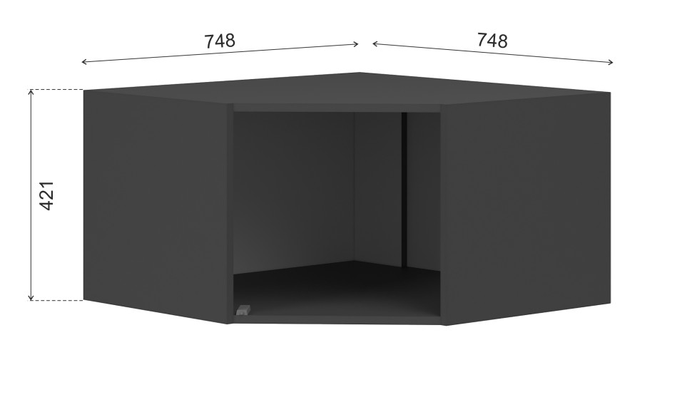 Антресоль угловая "Чикаго" Белый / Антрацит
