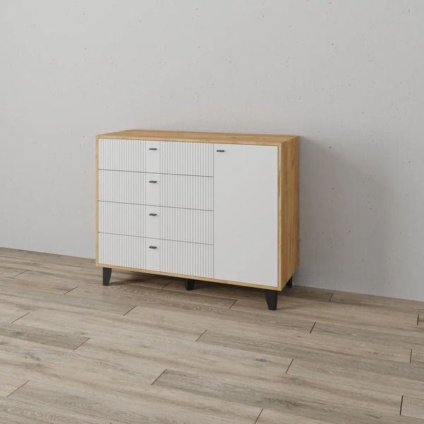 Комод Катрин - 13 Дуб крафт золотой/Карбон фарфор Комод Катрин - 13 Дуб крафт золотой/Карбон фарфор