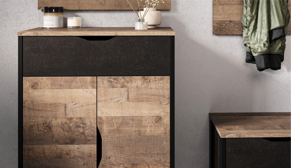 Прихожая "Стокгольм" Дуб гранж песочный/железный камень