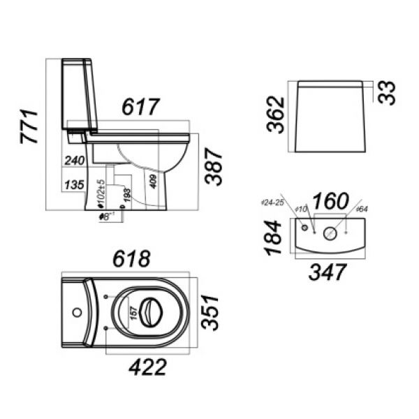 Компакт-унитаз SANITA LUXE "Некст Люкс" сидение микролифт SL900003