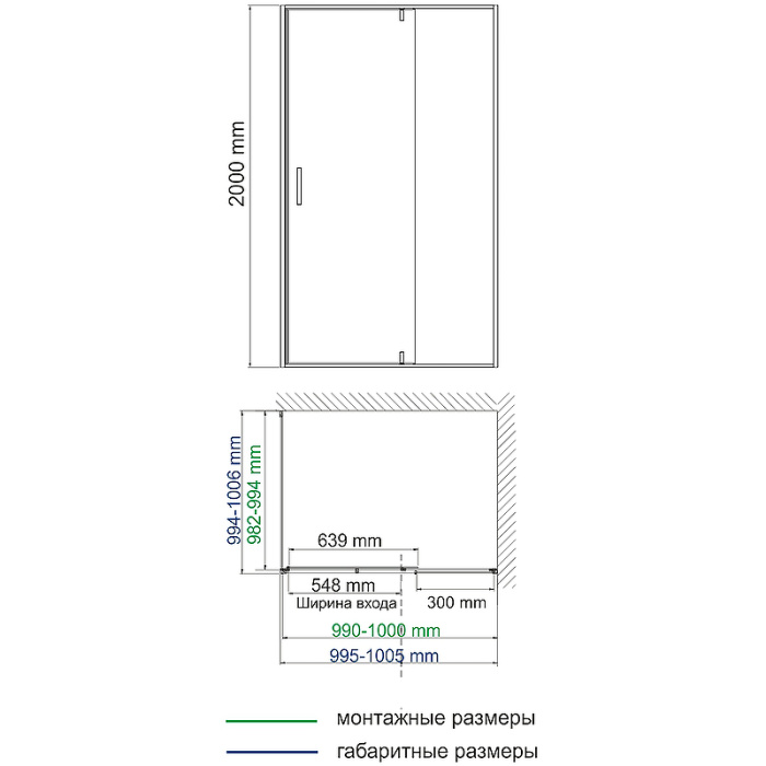 Душевой уголок WasserKRAFT "Aisch" 100Х100 55P19 стекло прозрачное