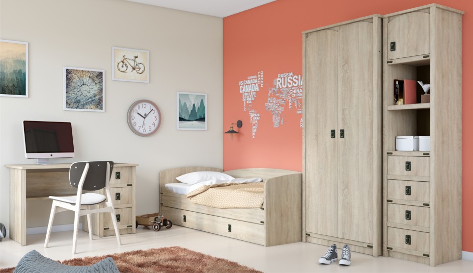 Пенал 1 дверь 4 ящика "Валенсия"