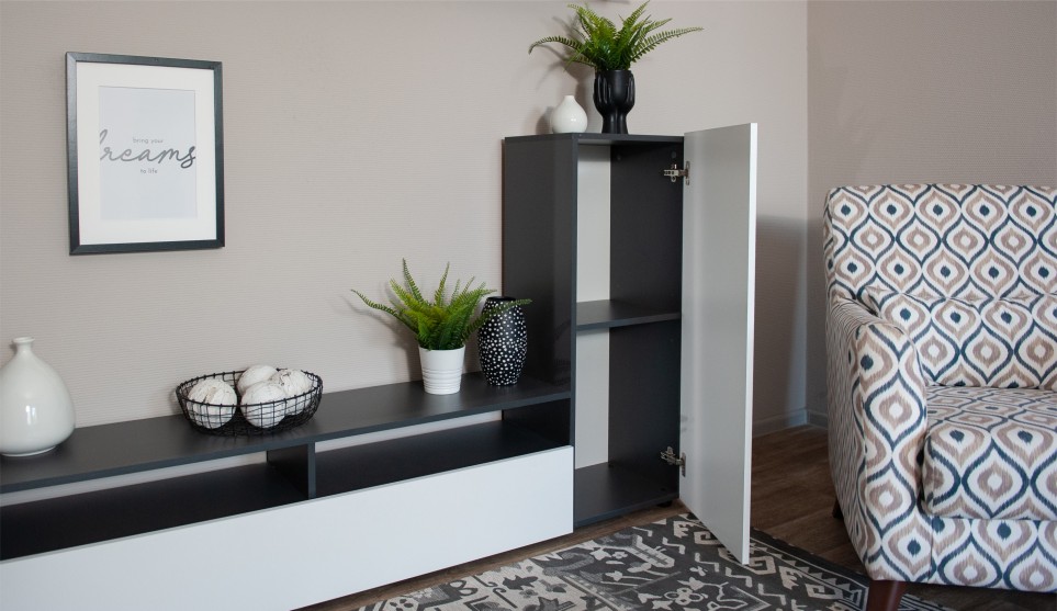 Стенка "Нео" Антрацит / Белый