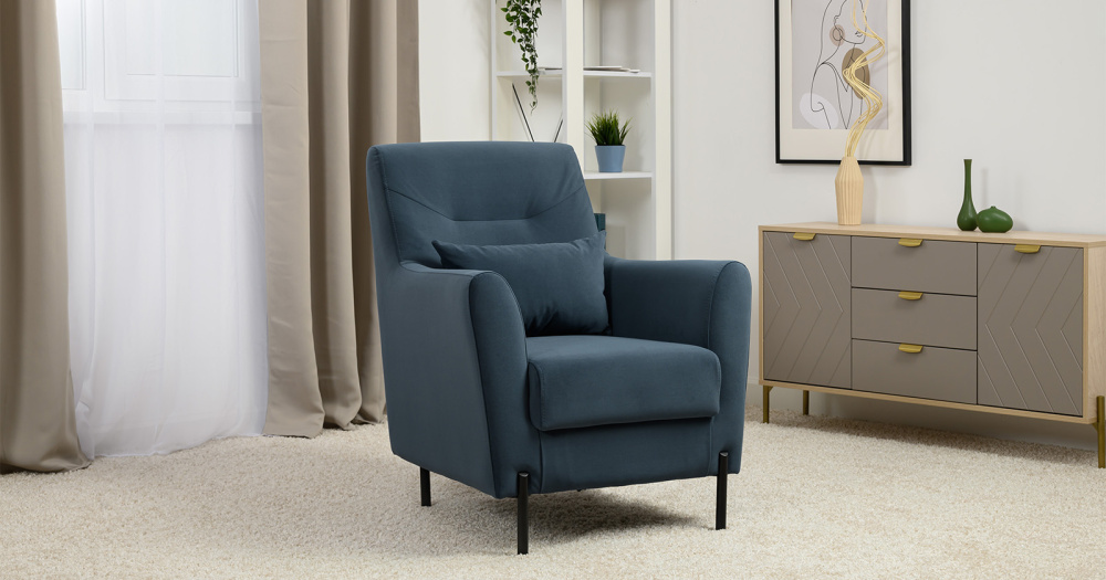 Кресло "Барселона" ТК 674 Diagonal 999 (синий) Кресло "Барселона" ТК 674 Diagonal 999 (синий)