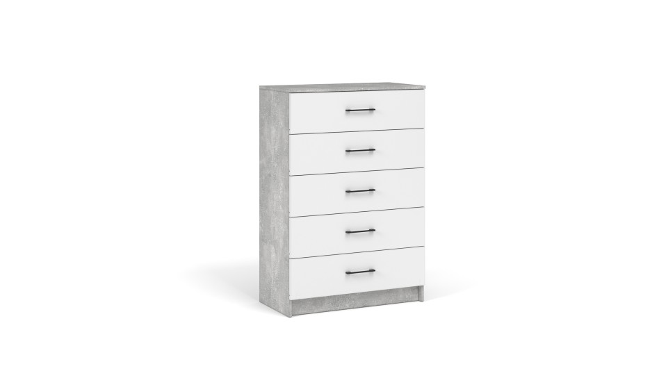 Комод 5 ящиков "Чикаго" Белый / Ателье светлый Комод 5 ящиков "Чикаго" Белый / Ателье светлый