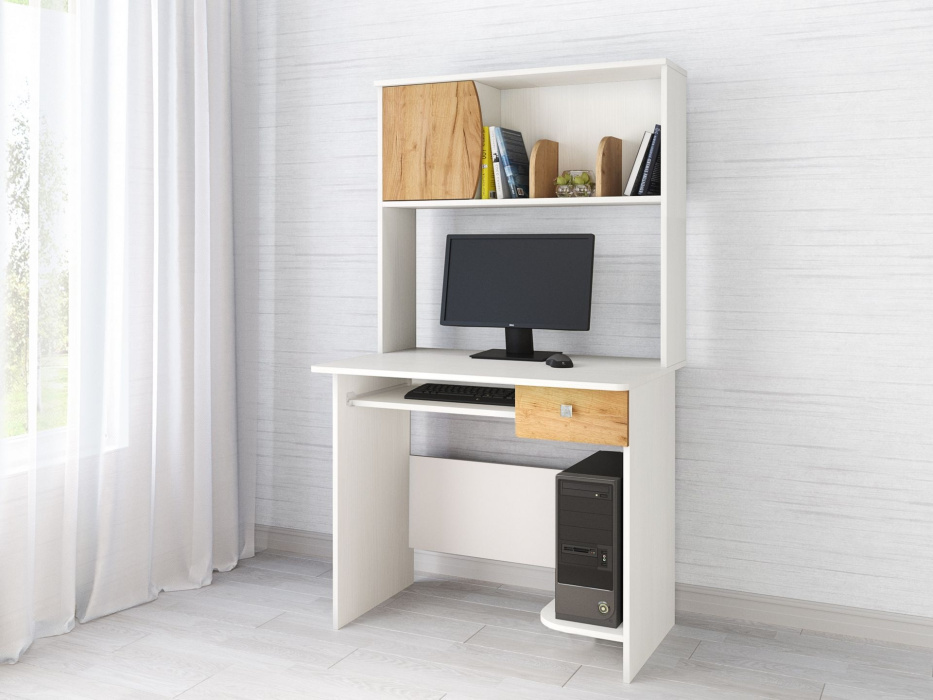 Компьютерный стол "Гретта-4" Ясень шимо/Дуб сонома