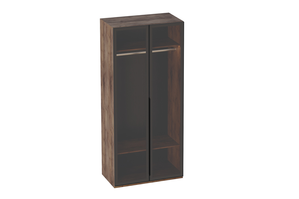 Шкаф двухдверный "Браун" со стеклянными дверями Шкаф двухдверный "Браун" со стеклянными дверями