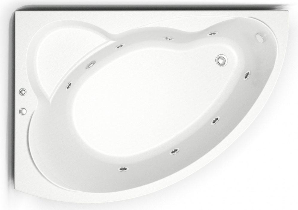 Ванна акриловая BAS "ЛАГУНА" с г/м FLAT левая Ванна акриловая BAS "ЛАГУНА" с г/м FLAT левая