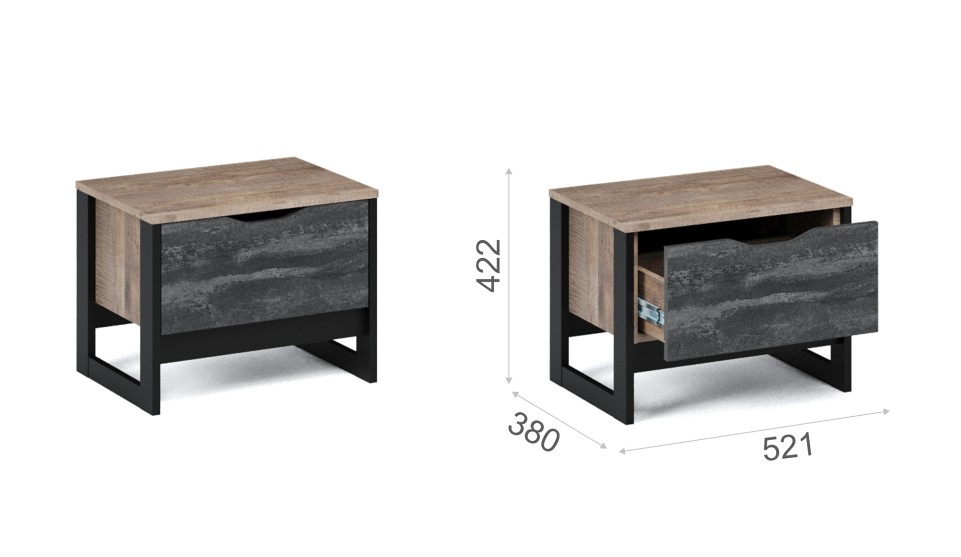 Тумба прикроватная 1 ящик "Стокгольм" Тумба прикроватная 1 ящик "Стокгольм"