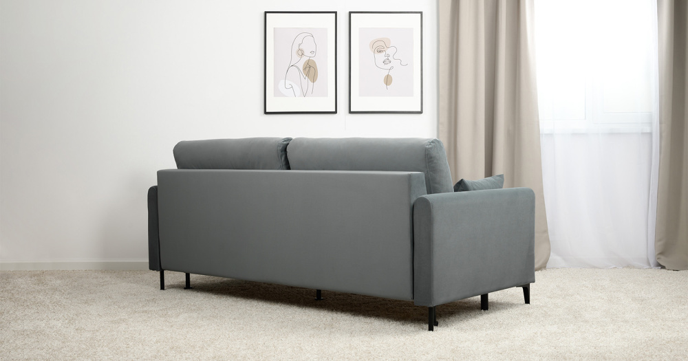 Диван "Барселона" ТД 673 Diagonal 995 (серо-голубой)